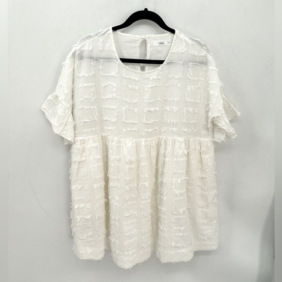 Anthropologie Dresses & Skirts - ANTHROPOLOGY TALULAH White textured Oversize woman cottagecore baby doll dress S